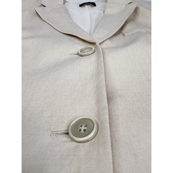 Theory Linen Galena Boxy Blazer Womens Small XS/S Cream Oversized Jacket - Picture 7 of 15